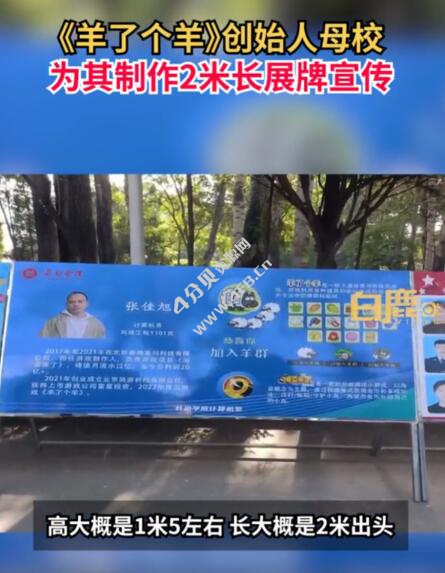 《羊了个羊》全网爆火 创始人被母校制作展牌宣传 《羊了个羊》全网爆火 创始人被母校制作展牌宣传